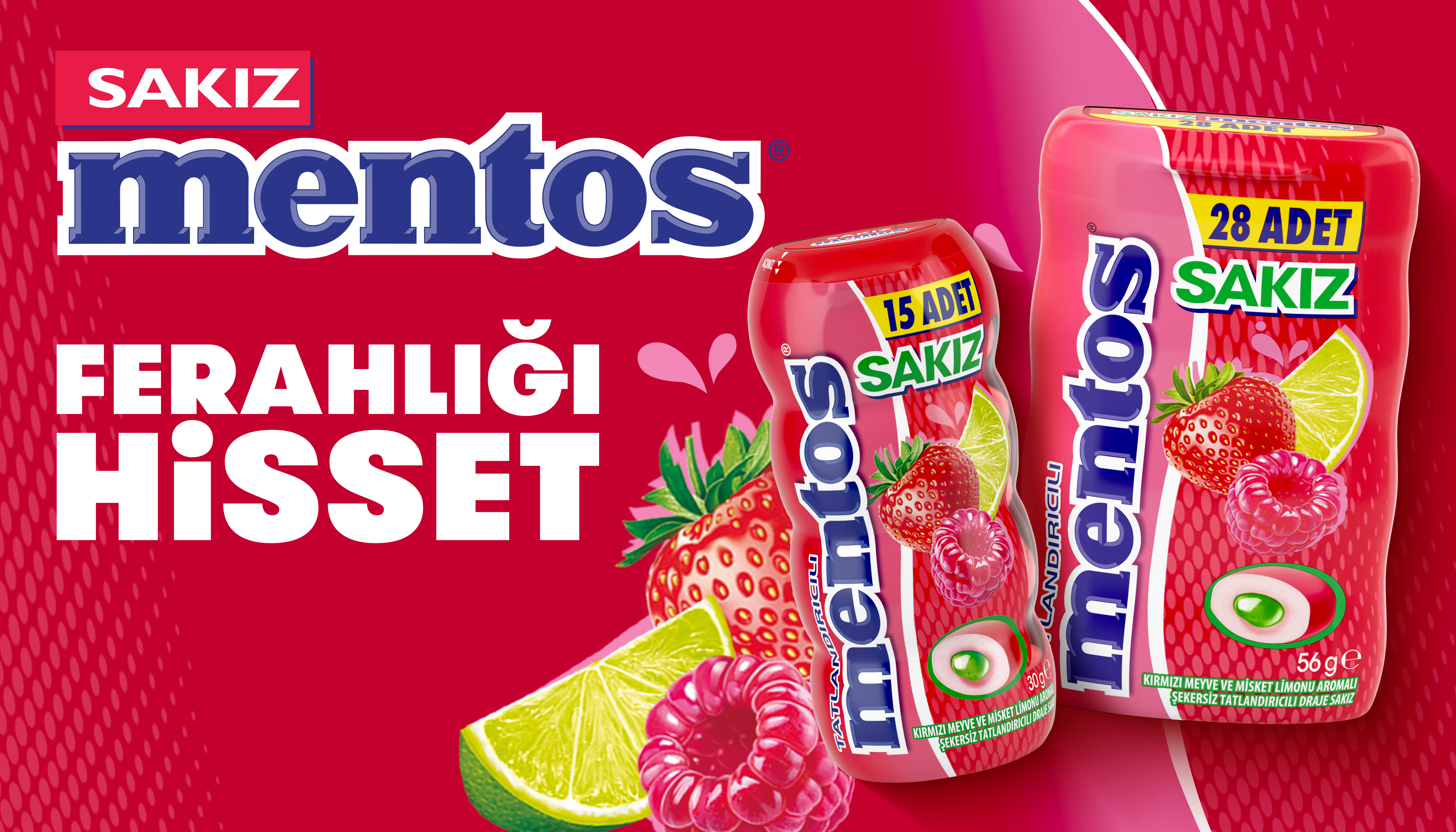 Mentos Sakız'dan  Yepyeni Bir Yaz Lezzeti: Kırmızı Meyve ve Misket Limonu