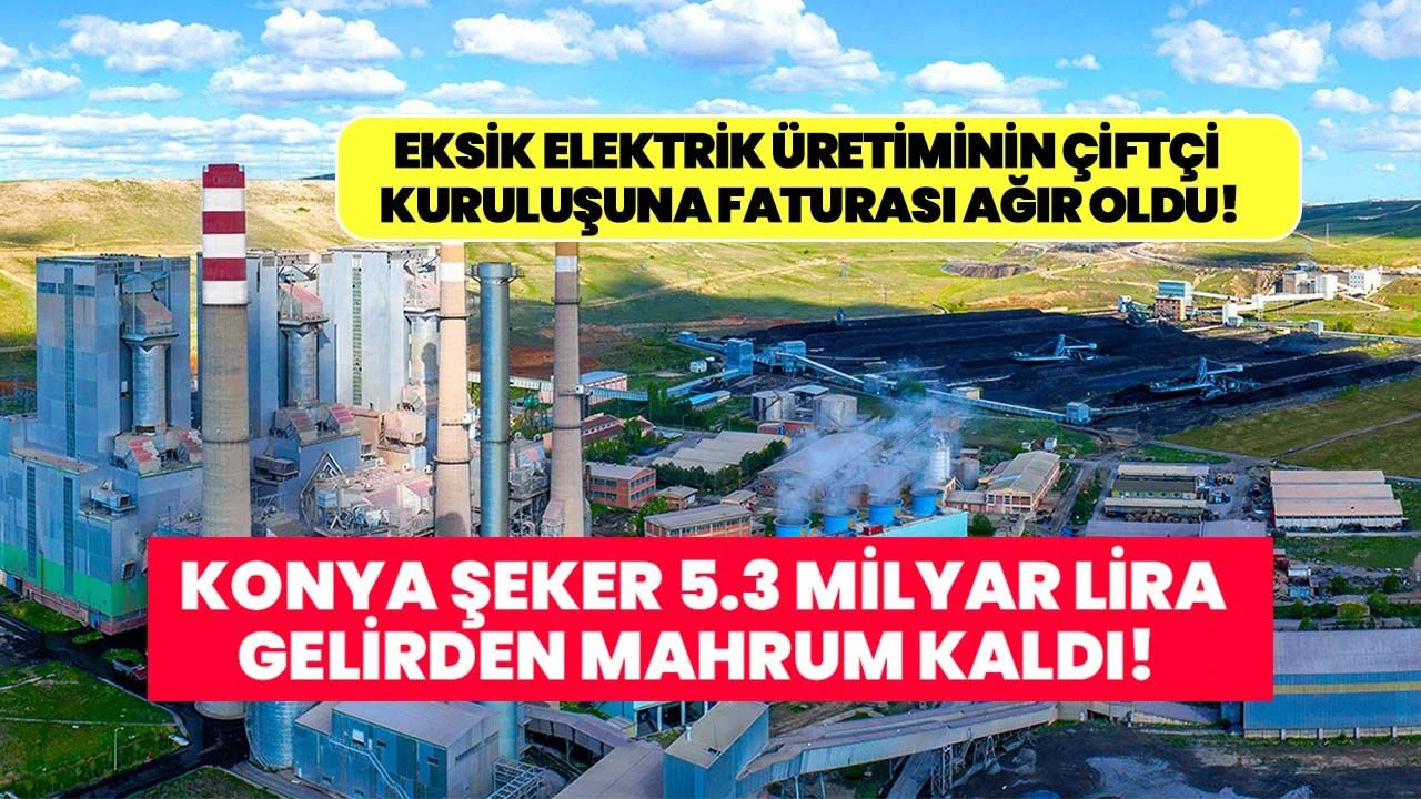 Konya Şeker'e Kangal ve Soma'da eksik elektrik üretmenin faturası ağır oldu! 